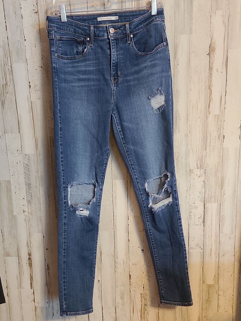 Denizen from Levi's Women's Blue Distressed Skinny Jeans